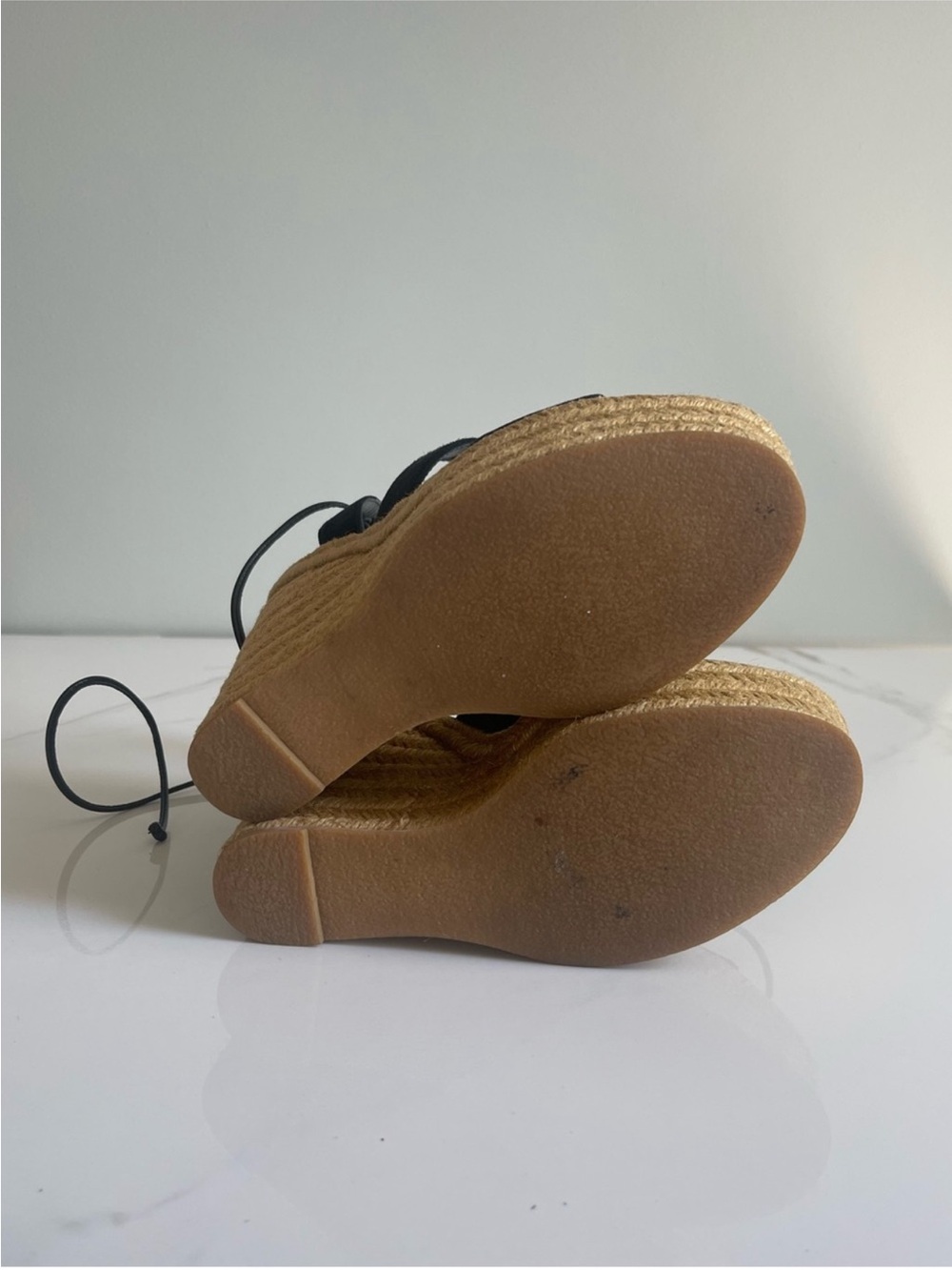 AUTHENTIC YSL BLACK ESPADRILLE WEDGES - Picture 10 of 11